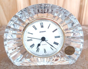 VTG Staiger Germany Quartz Clear Lead Crystal Battery Clock 6x41/2" WORKS